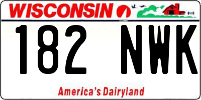 WI license plate 182NWK