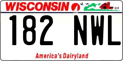 WI license plate 182NWL