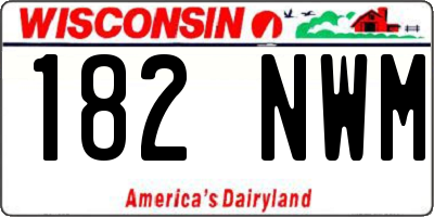 WI license plate 182NWM