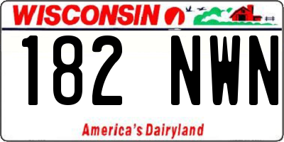 WI license plate 182NWN