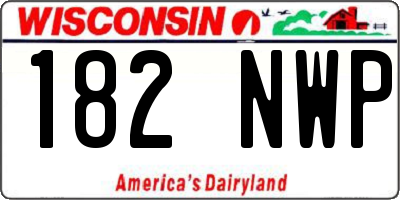WI license plate 182NWP