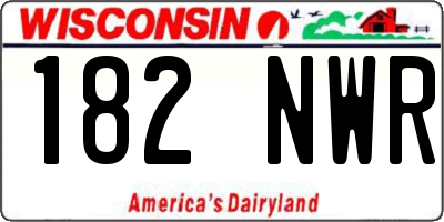 WI license plate 182NWR
