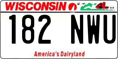WI license plate 182NWU