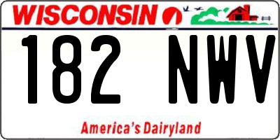 WI license plate 182NWV