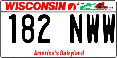 WI license plate 182NWW