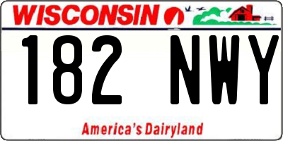 WI license plate 182NWY