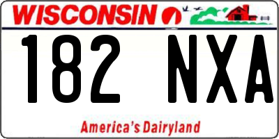 WI license plate 182NXA