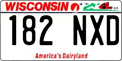 WI license plate 182NXD