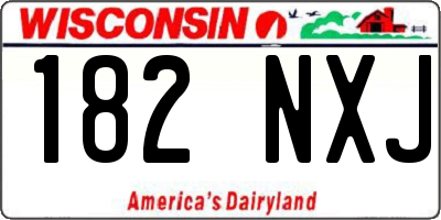 WI license plate 182NXJ