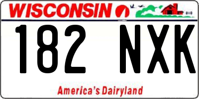 WI license plate 182NXK