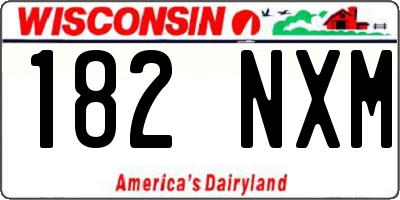 WI license plate 182NXM