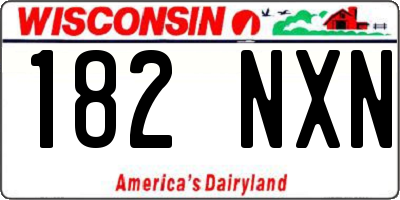WI license plate 182NXN