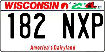 WI license plate 182NXP