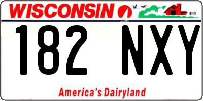 WI license plate 182NXY