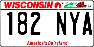 WI license plate 182NYA
