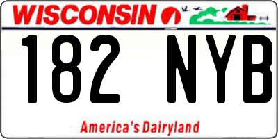 WI license plate 182NYB