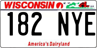 WI license plate 182NYE