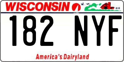 WI license plate 182NYF