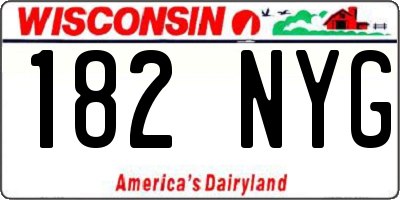 WI license plate 182NYG