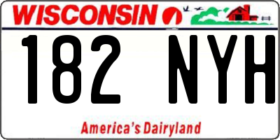 WI license plate 182NYH