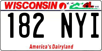 WI license plate 182NYI