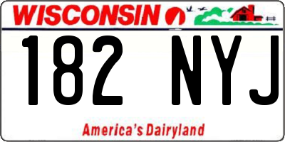 WI license plate 182NYJ