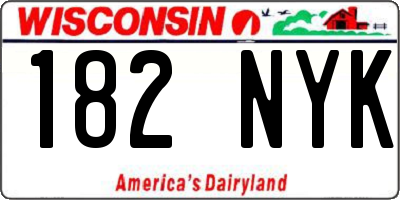 WI license plate 182NYK