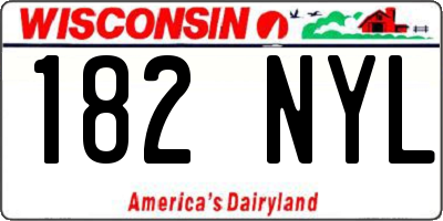 WI license plate 182NYL