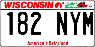 WI license plate 182NYM