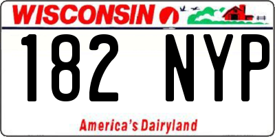 WI license plate 182NYP