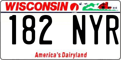 WI license plate 182NYR