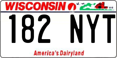 WI license plate 182NYT