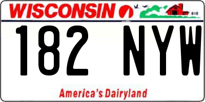 WI license plate 182NYW