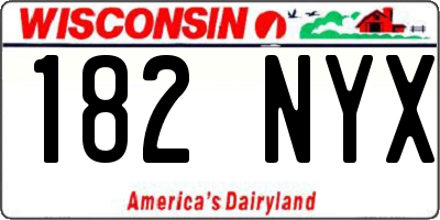 WI license plate 182NYX