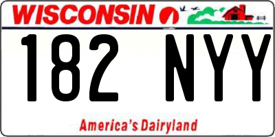 WI license plate 182NYY