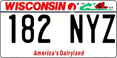 WI license plate 182NYZ