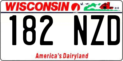 WI license plate 182NZD