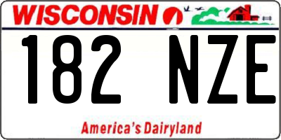 WI license plate 182NZE