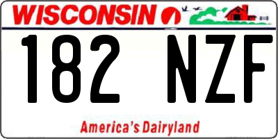 WI license plate 182NZF