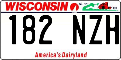 WI license plate 182NZH