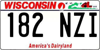 WI license plate 182NZI