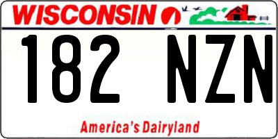 WI license plate 182NZN