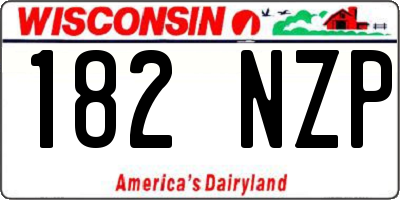 WI license plate 182NZP