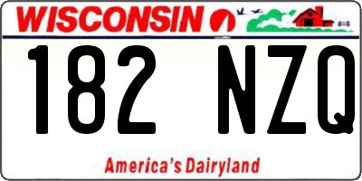 WI license plate 182NZQ