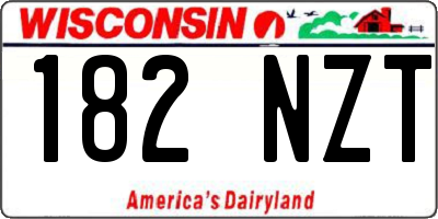 WI license plate 182NZT