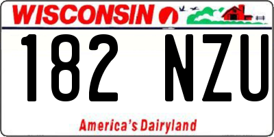 WI license plate 182NZU