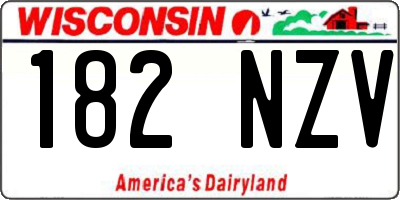 WI license plate 182NZV