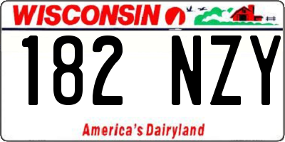 WI license plate 182NZY