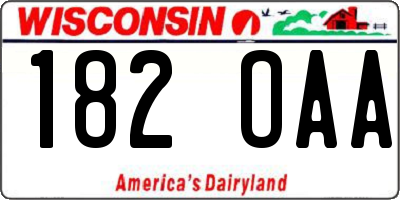 WI license plate 182OAA