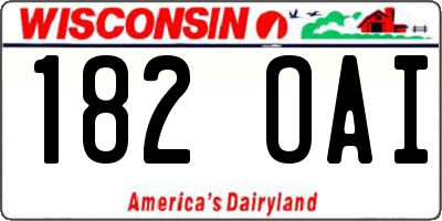 WI license plate 182OAI